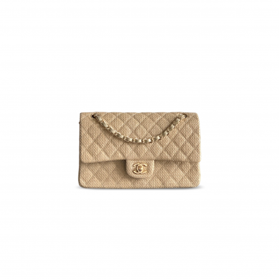 CHANEL 26C QUILTED MEDIUM CLASSIC FLAP WOVEN BAG (25.5*15.5*6.5cm)
